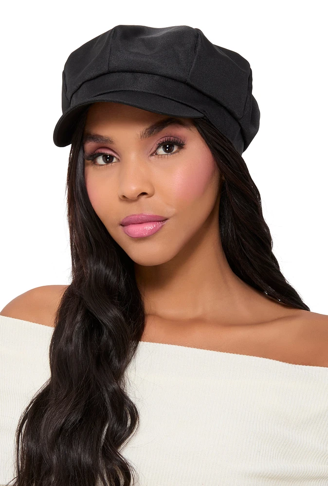 Womens Twill Cabbie Hat, Black