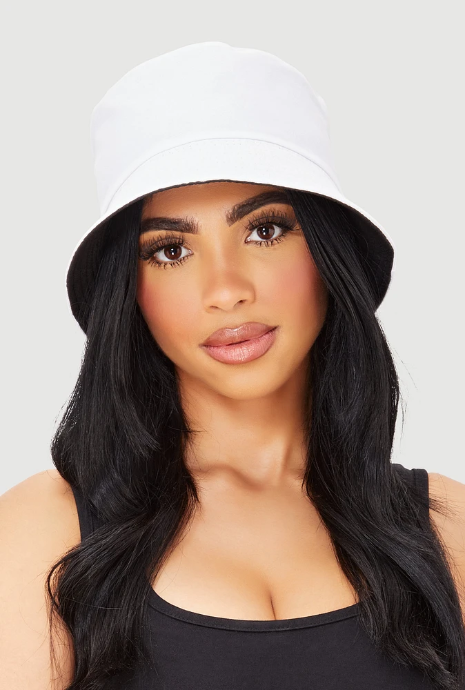 Womens Chic Bucket Hat, White