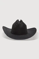 Womens Solid Straw Cowboy Hat, Black