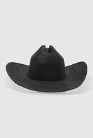 Womens Solid Straw Cowboy Hat, Black