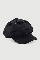 Womens Stylish Glitter Cabbie Hat, Black