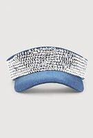 Womens Rhinestone Visor, Blue