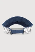 Womens Rhinestone Visor, Blue