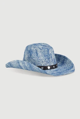 Womens Denim Cowboy Hat, Blue