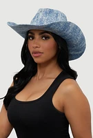 Womens Denim Cowboy Hat, Blue