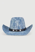Womens Denim Cowboy Hat, Blue