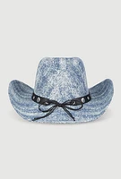 Womens Denim Cowboy Hat, Blue