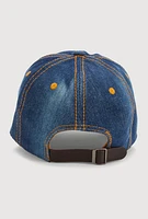 Womens Rhinestone Trim Baseball Hat, Blue