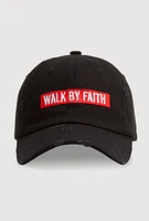 Womens Walk By Faith Graphic Baseball Hat, Black