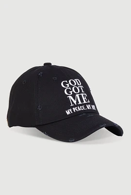 Womens God Got Me My Peace My Joy Baseball Cap, Black