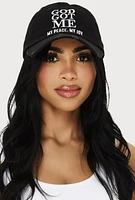 Womens God Got Me My Peace My Joy Baseball Cap, Black