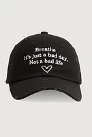 Womens Breathe Its Just A Bad Day Baseball Cap, Black