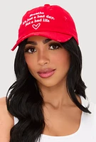 Womens Breathe Its Just A Bad Day Baseball Cap, Red