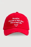 Womens Breathe Its Just A Bad Day Baseball Cap, Red