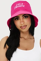 Womens Life Is Fantastic Bucket Hat, Pink