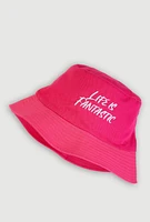 Womens Life Is Fantastic Bucket Hat, Pink