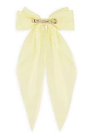 Womens Bow Knot Ribbon Hair Clip, White