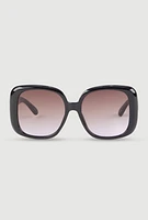 Womens Stylish Metallic Ombre Lens Sunglasses,