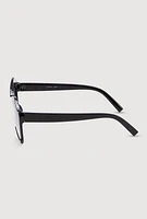 Womens Metallic Detail Cat Eye Sunglasses, Black
