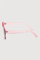 Womens Metallic Detail Cat Eye Sunglasses, Pink