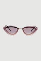 Womens Rimless Cat Eye Sunglasses, Purple