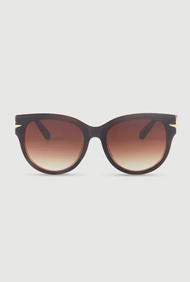 Womens Side Detail Ombre Lens Sunglasses, Brown