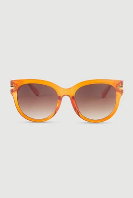 Womens Side Detail Ombre Lens Sunglasses, Orange