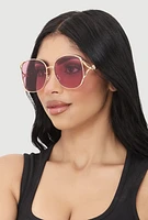 Womens Rhinestone Side Detail Oversized Sunglasses, Multi