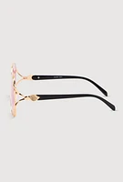 Womens Rhinestone Side Detail Oversized Sunglasses, Multi