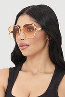 Womens Rhinestone Side Detail Oversized Sunglasses, Multi