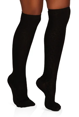 Womens Textured Knit Knee High Socks 9-11, 9-11