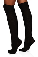 Womens Textured Knit Knee High Socks 9-11, 9-11