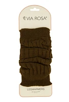 Womens Ribbed Knit Leg Warmers, Brown