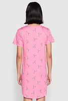 Womens First Class V Neck Nightgown, Pink, Size L