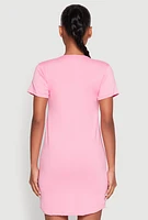 Womens Play All Day Sleep All Night Nightgown, Pink, Size XL