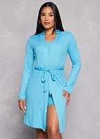 Womens Rib Knit Cropped Pajama Tank Top and Shorts with Robe,