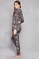 Womens Panda Graphic V Neck Pajama Onesie,