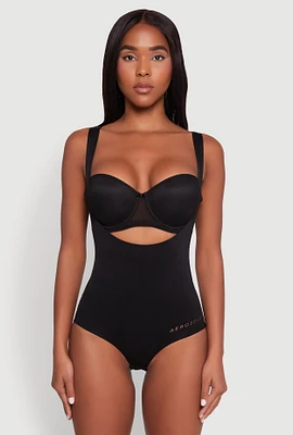 Womens Shapewear Thong Bodysuits, Black, Size S