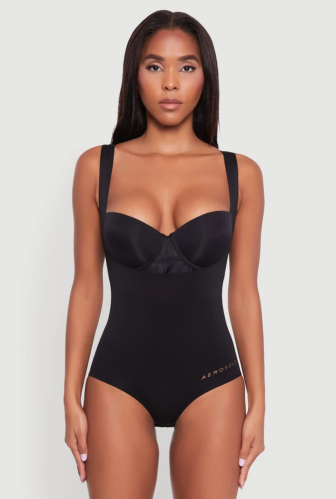 Womens Shapewear Thong Bodysuits, Black, Size L