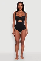 Womens Shapewear Thong Bodysuits, Black, Size S