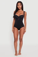 Womens Shapewear Thong Bodysuits, Black, Size L