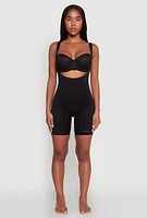 Womens Mid Thigh Shapewear Bodysuit, Black,