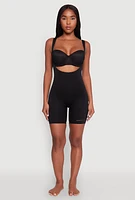 Womens Mid Thigh Shapewear Bodysuit, Black,