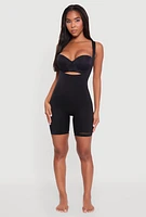 Womens Mid Thigh Shapewear Bodysuit, Black, Size L