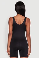 Womens Mid Thigh Shapewear Bodysuit, Black,
