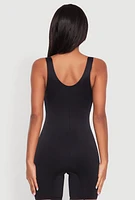 Womens Mid Thigh Shapewear Bodysuit, Black, Size L