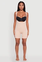 Womens Open Bust Shapewear Bodysuit, Beige, Size M