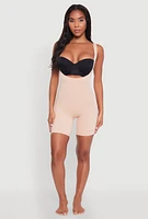Womens Open Bust Shapewear Bodysuit, Beige, Size M