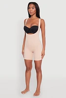 Womens Open Bust Shapewear Bodysuit, Beige, Size M