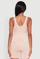 Womens Open Bust Shapewear Bodysuit, Beige, Size M